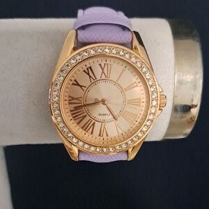 Elegant Purple and Gold Women's Watch